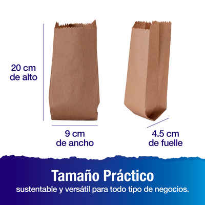 Bolsa Papel Kraft No.1 | 9 cm x 4.5 cm x 20 cm