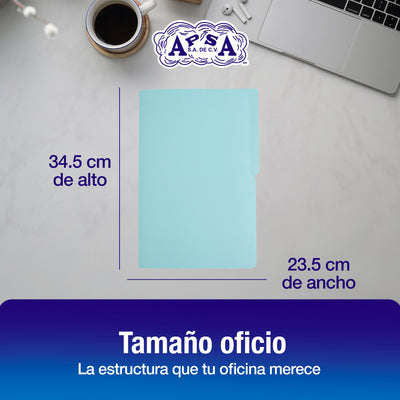 Folder Color Azul Pastel | Tamaño Oficio