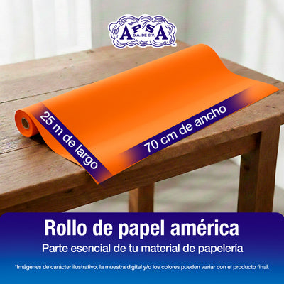 Papel América Naranja | Rollo 70 cm X 25 m