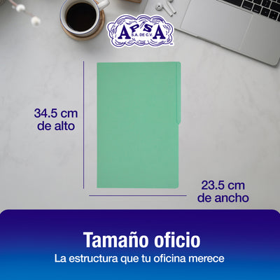 Folder Color Verde Pastel | Tamaño Oficio