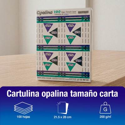 Papel Cartulina Opalina Blanca | Tamaño Carta 200 g
