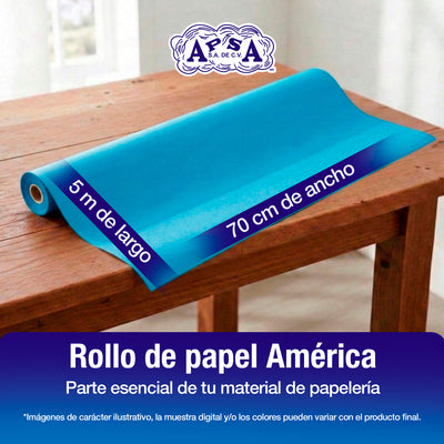 Papel América Azul Pastel | Rollo 70 cm X 5 m