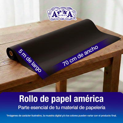 Papel América Negro | Rollo 70 cm x 5 m