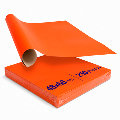 Cartulinas Fluorescentes Naranja 48x66 cm | 250 piezas