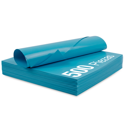Papel Lustre Azul Turquesa 50x70 cm | Caja 500 hojas
