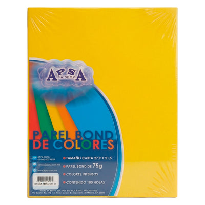Hojas de Papel Bond Amarillo | 75 g Tamaño Carta
