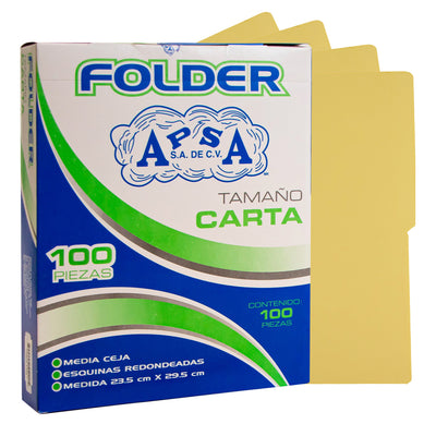 Folder Color Amarillo Pastel | Tamaño Carta
