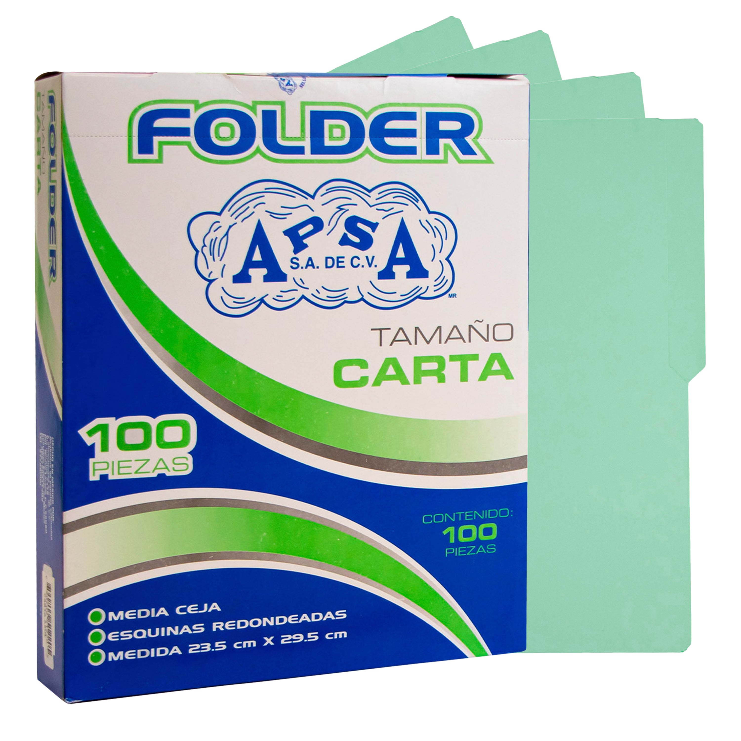 Folder Verde Folder Color Verde Pastel | Tamaño Carta – APSA S.A DE C.V