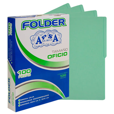 Folder Color Verde Pastel | Tamaño Oficio