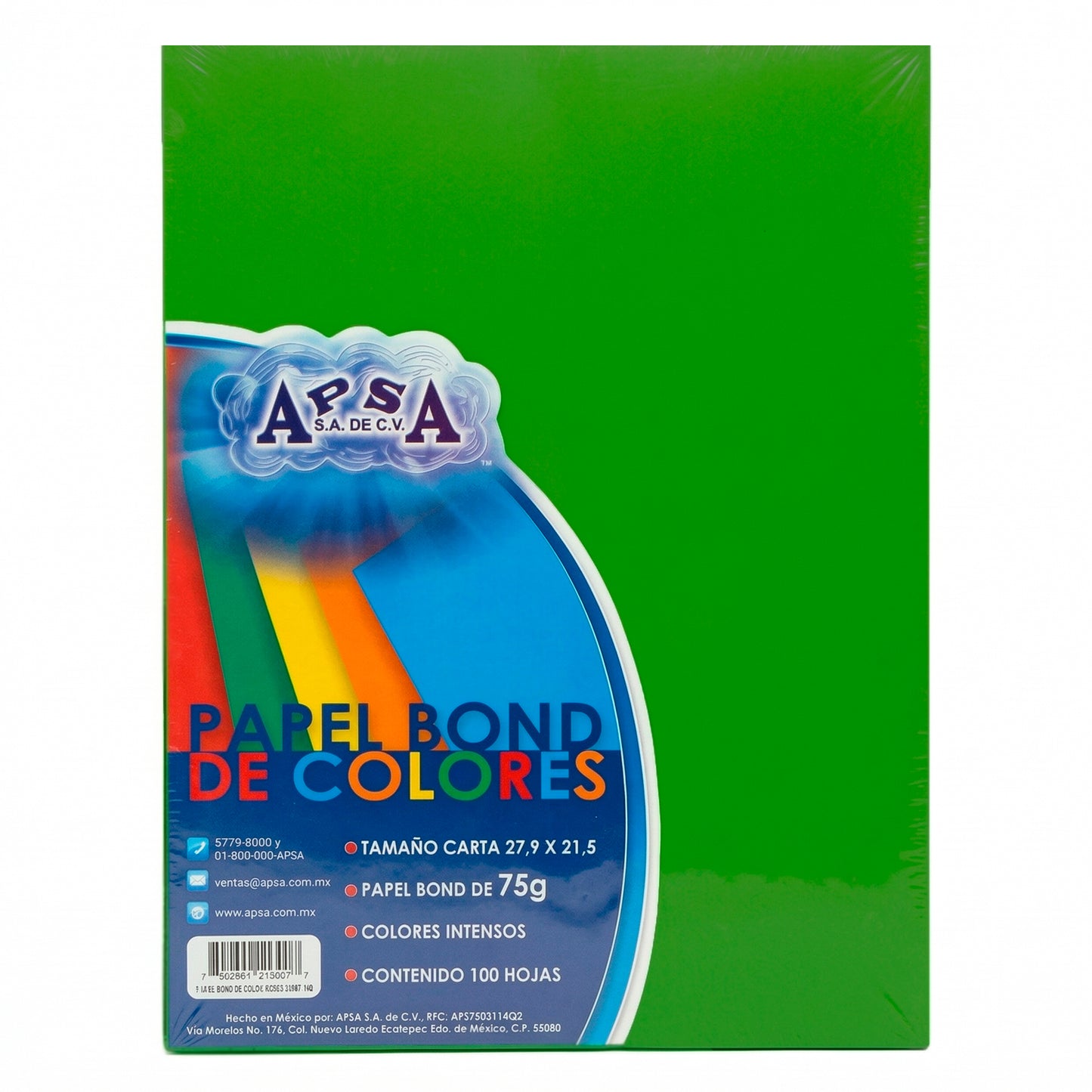 Hojas de Papel Bond Verde | 75 g Tamaño Carta