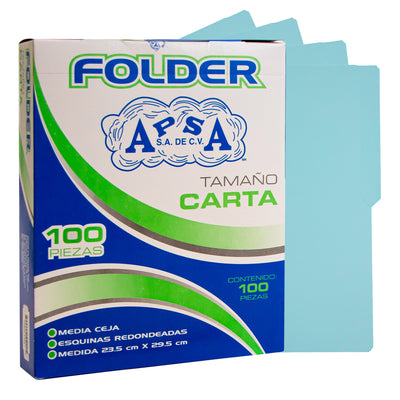 Folder Color Azul Pastel | Tamaño Carta