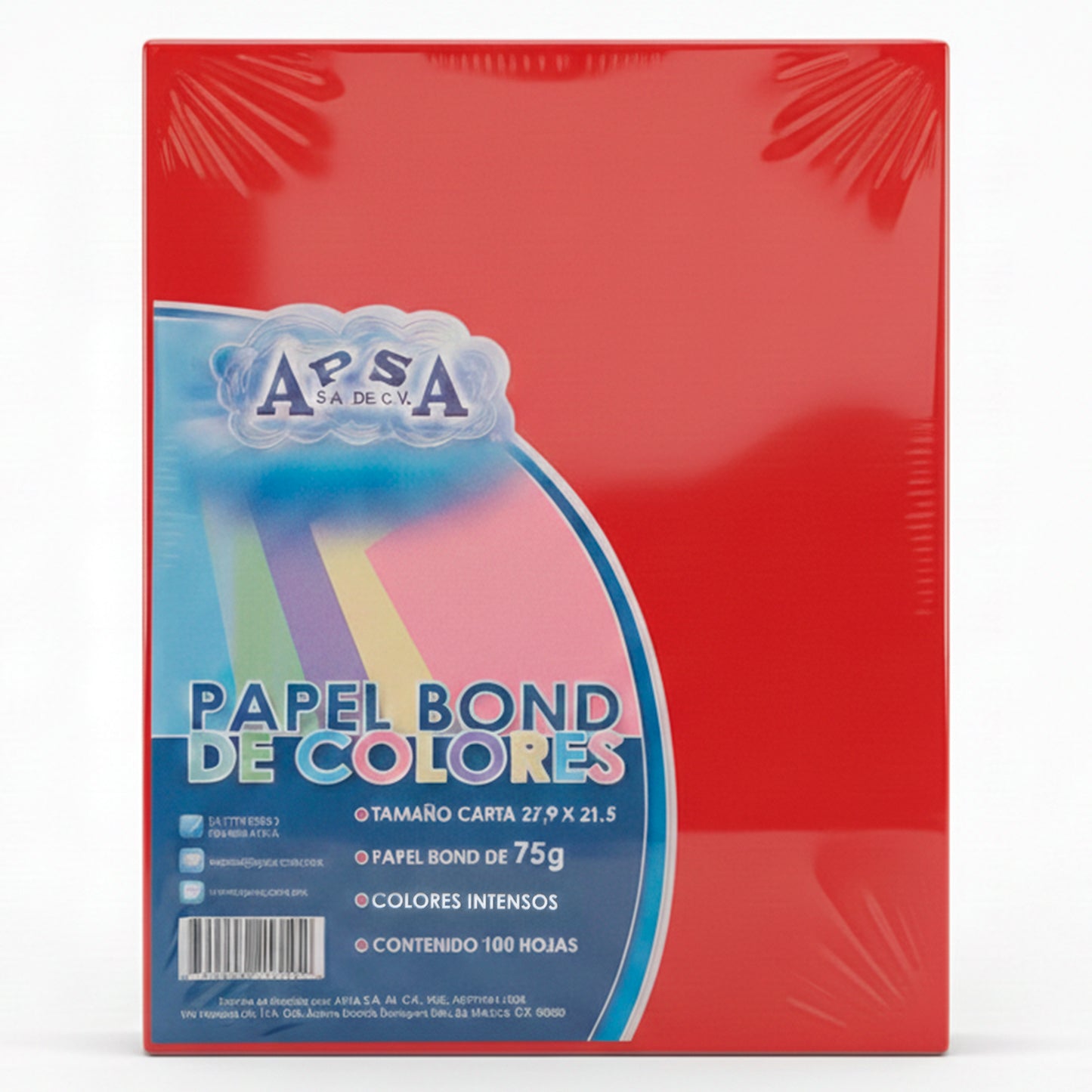 Hojas de Papel Bond Rojo 75 g Tamaño Carta | 100 Hojas