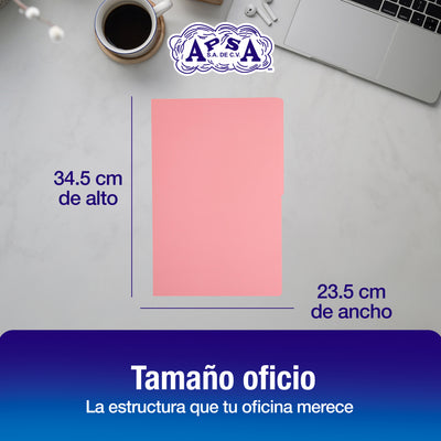 Folder Color Rosa Pastel | Tamaño Oficio