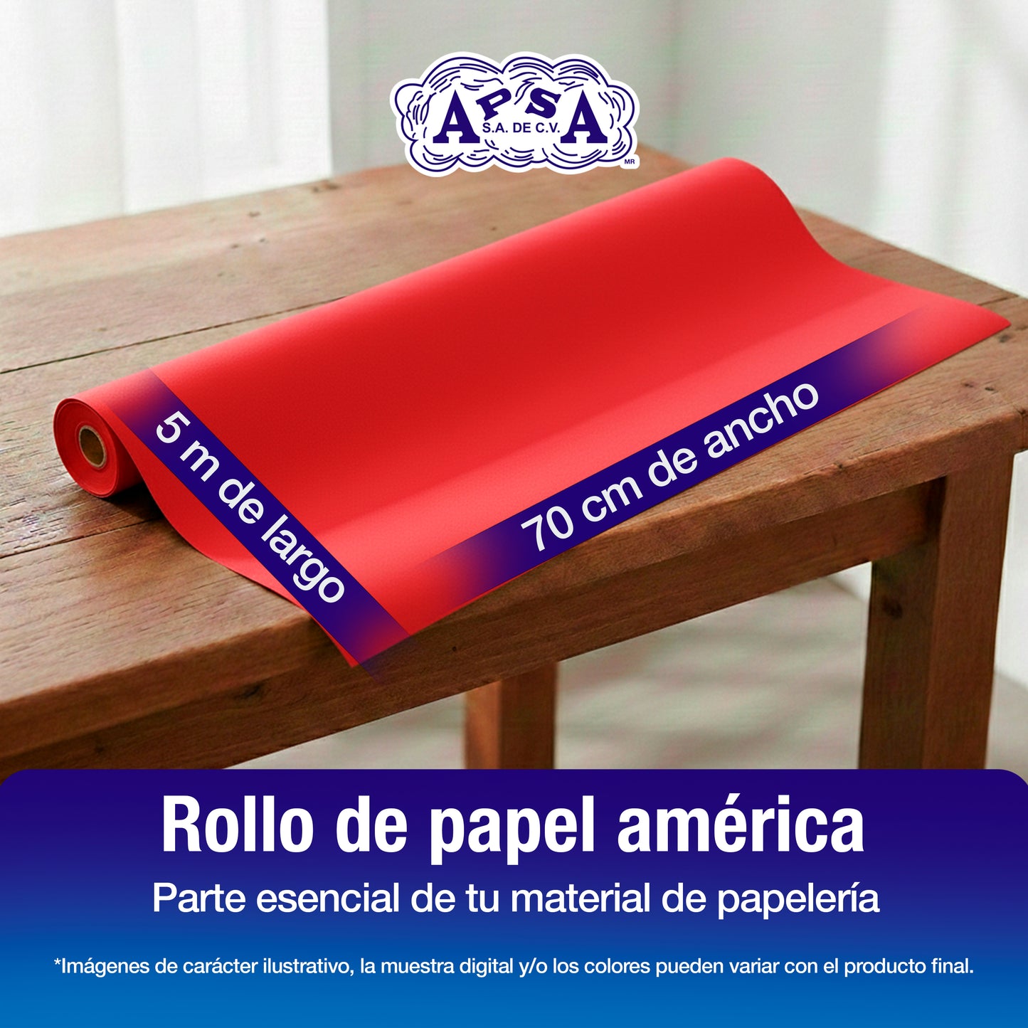 Papel América Rojo | Rollo 70 cm x 5 m