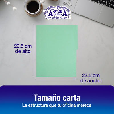 Folder Color Verde Pastel | Tamaño Carta