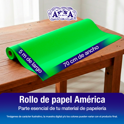Papel América Verde Pastel | Rollo 70 cm X 5 m