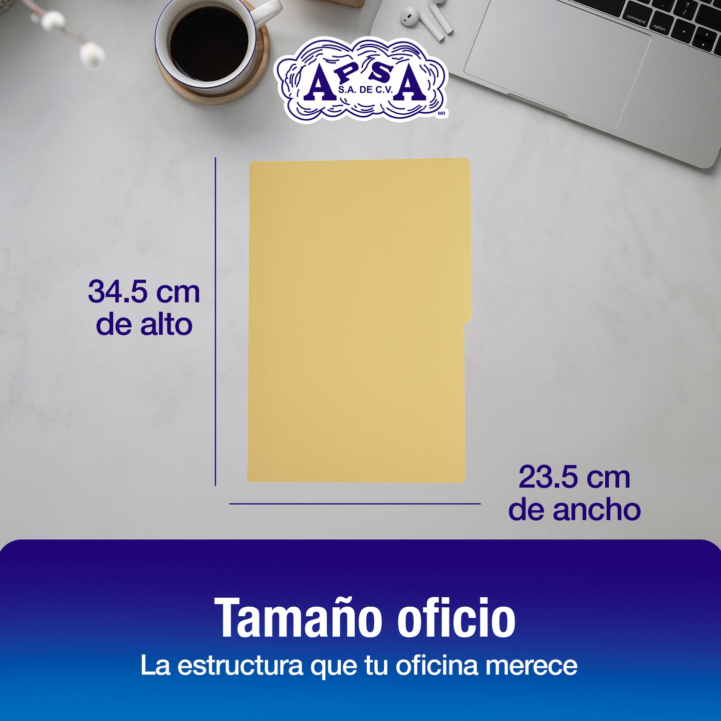Folder Color Amarillo Pastel | Tamaño Oficio