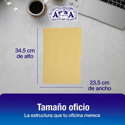 Folder Color Amarillo Pastel | Tamaño Oficio