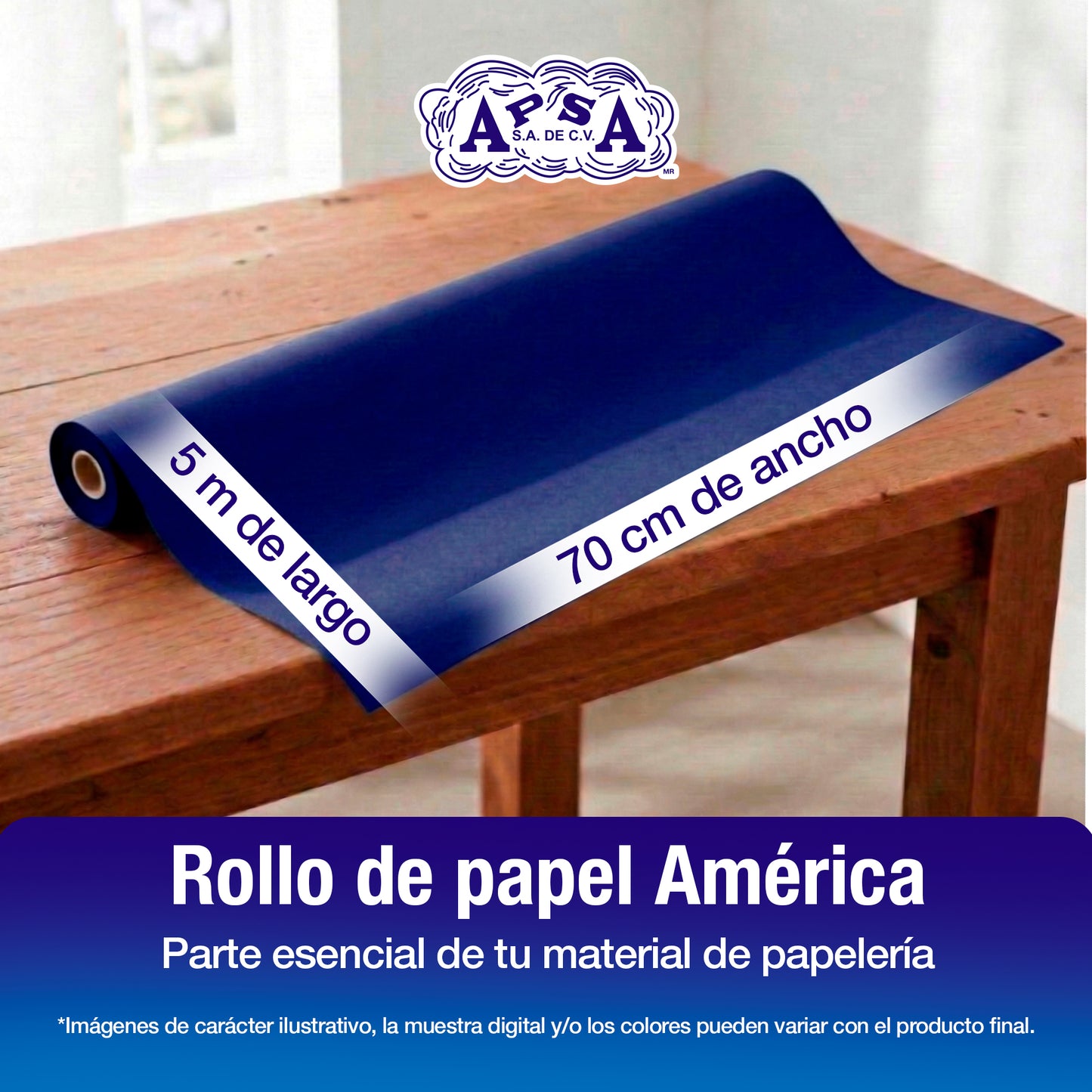 Papel América Azul Marino | Rollo 70 cm X 5 m