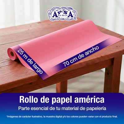Papel América Rosa Pastel | Rollo 70 cm X 25 m