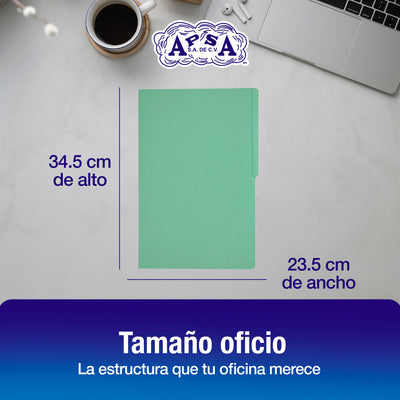 Folder Color Verde Pastel | Tamaño Oficio