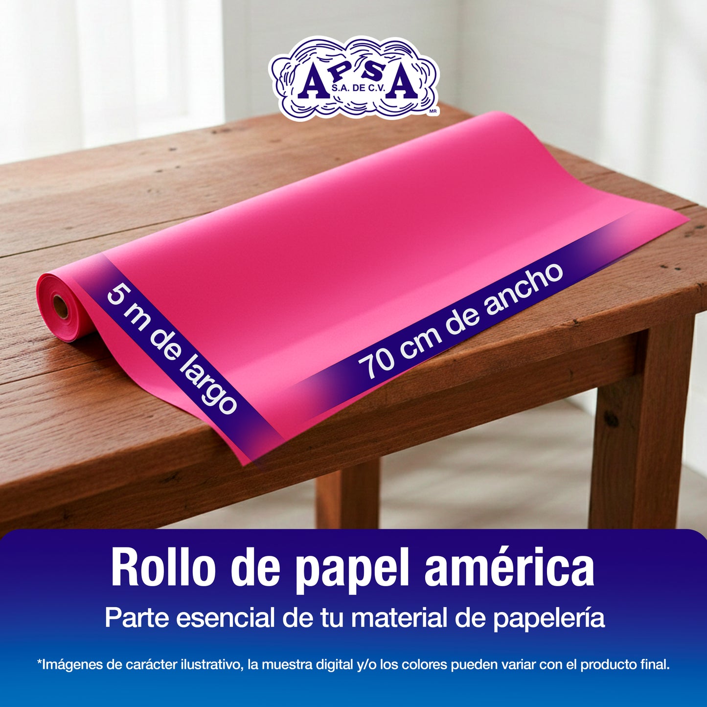 Papel América Rosa Mexicano | Rollo 70 cm X 5 m