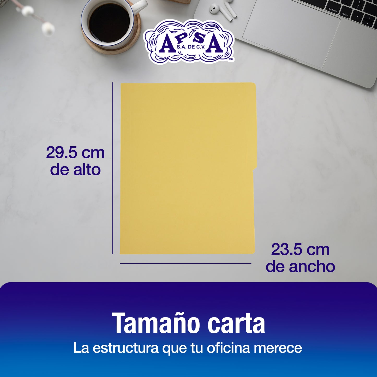 Folder Color Amarillo Pastel | Tamaño Carta