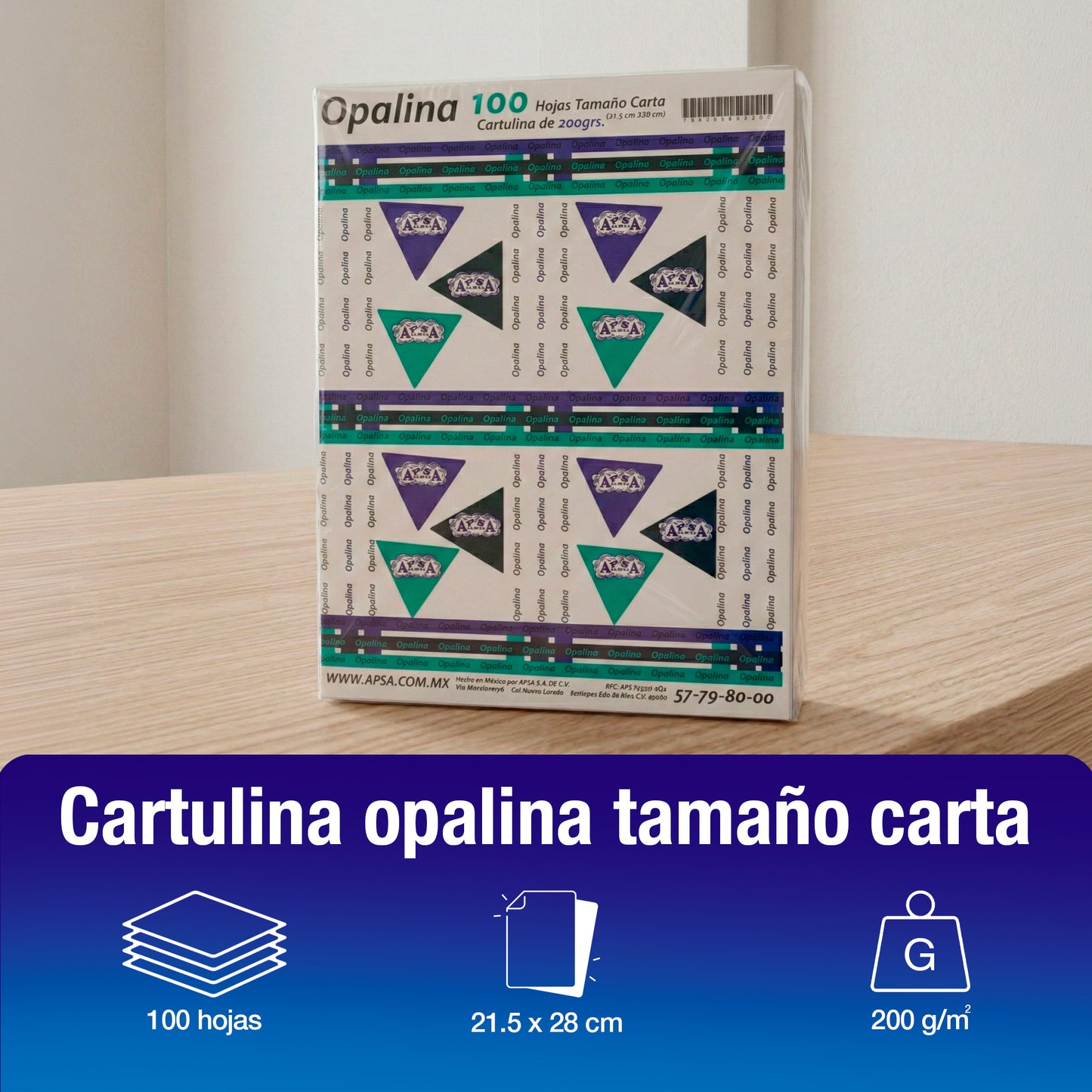 Papel Cartulina Opalina Blanca | Tamaño Carta 200 g