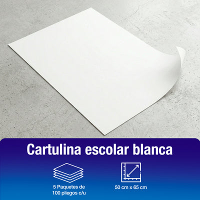 Cartulina Blanca 50 x 65 cm | 500 Piezas