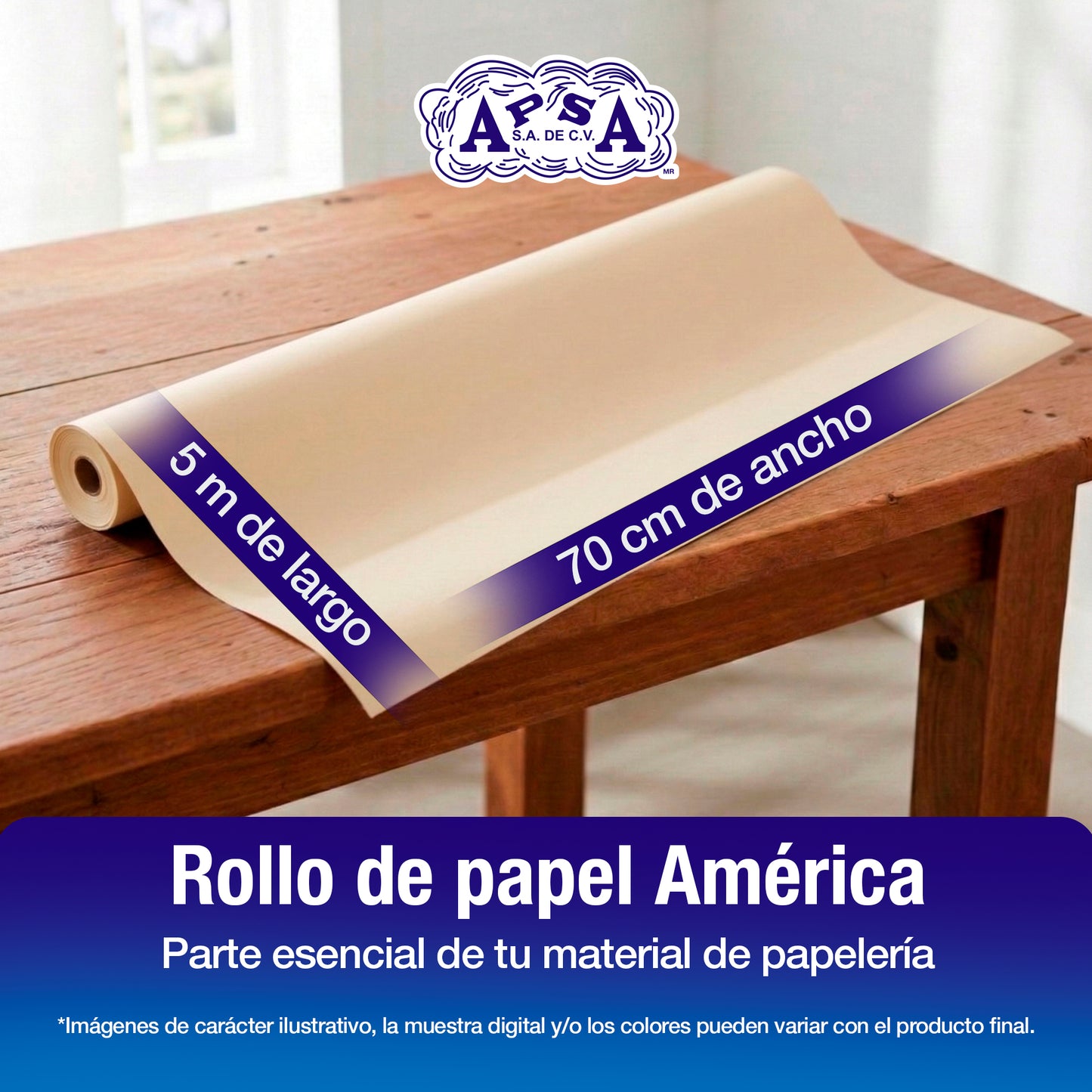 Papel América Crema | Rollo 70 cm X 5 m