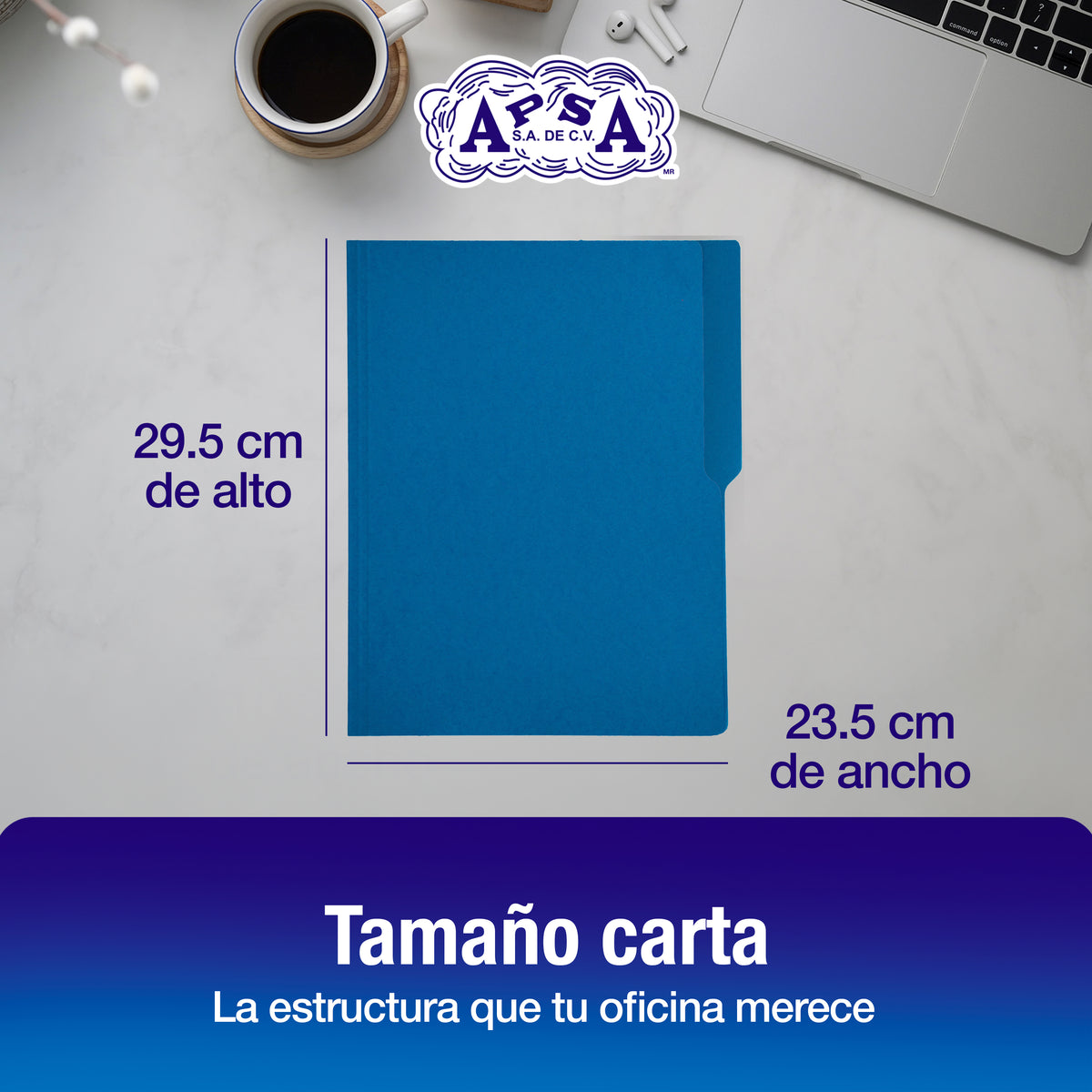 Folder Color Azul Rey | Tamaño Carta – APSA S.A DE C.V