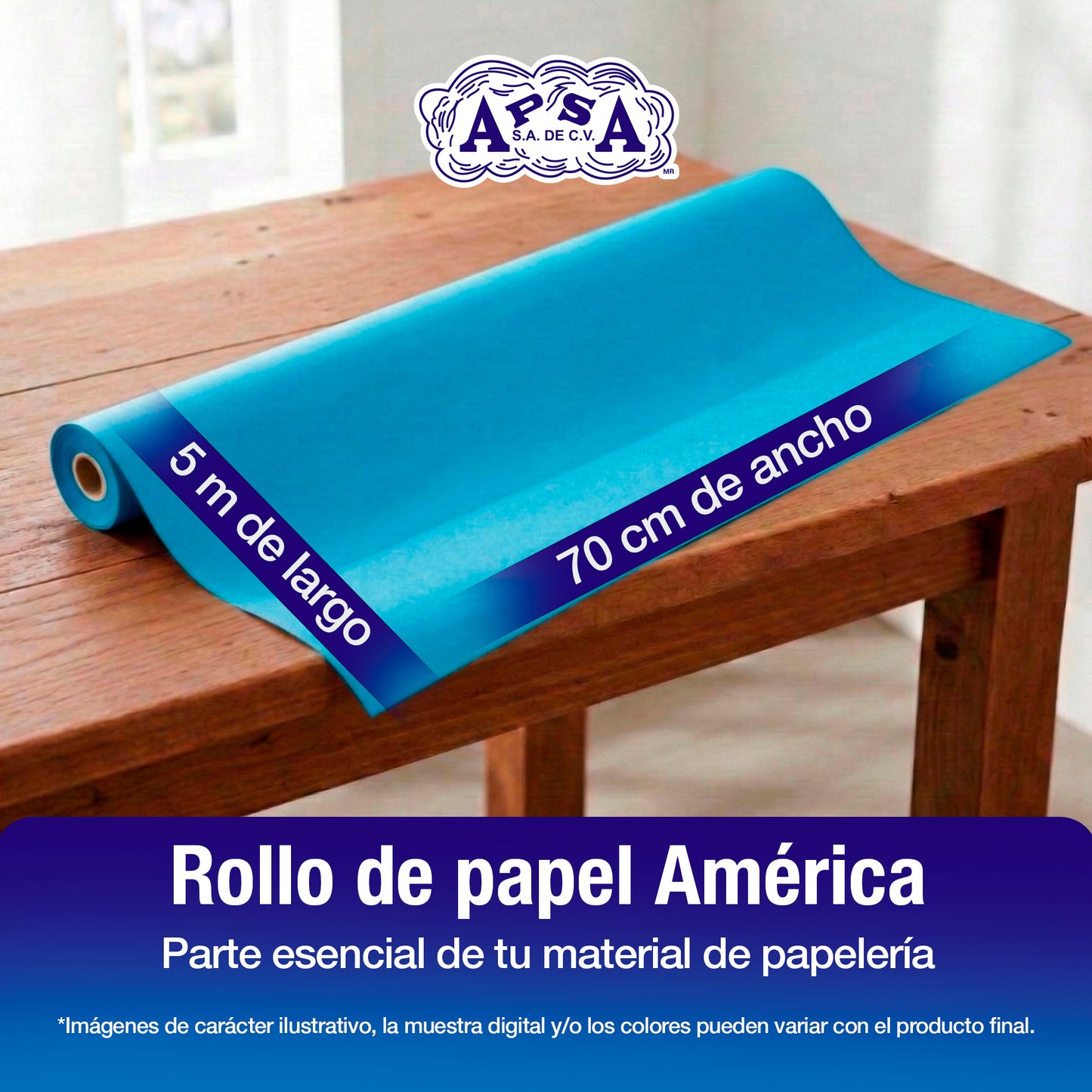 Papel América Azul Pastel | Rollo 70 cm X 5 m