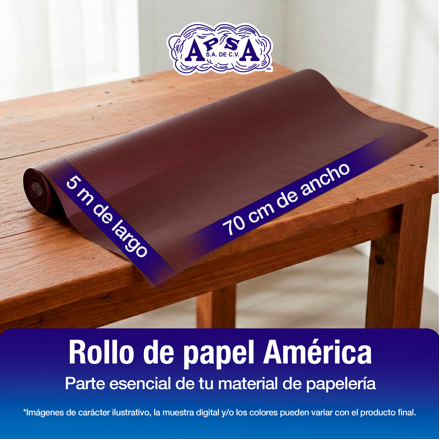 Papel América Café | Rollo 70 cm X 5 m