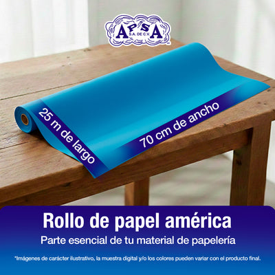 Papel América Azul Pastel | Rollo 70 cm X 25 m