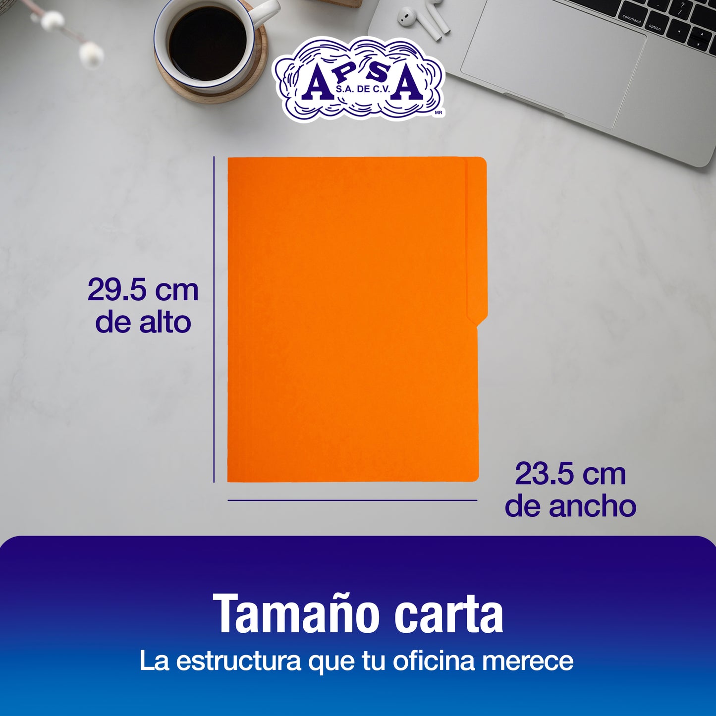 Folder Color Naranja | Tamaño Carta