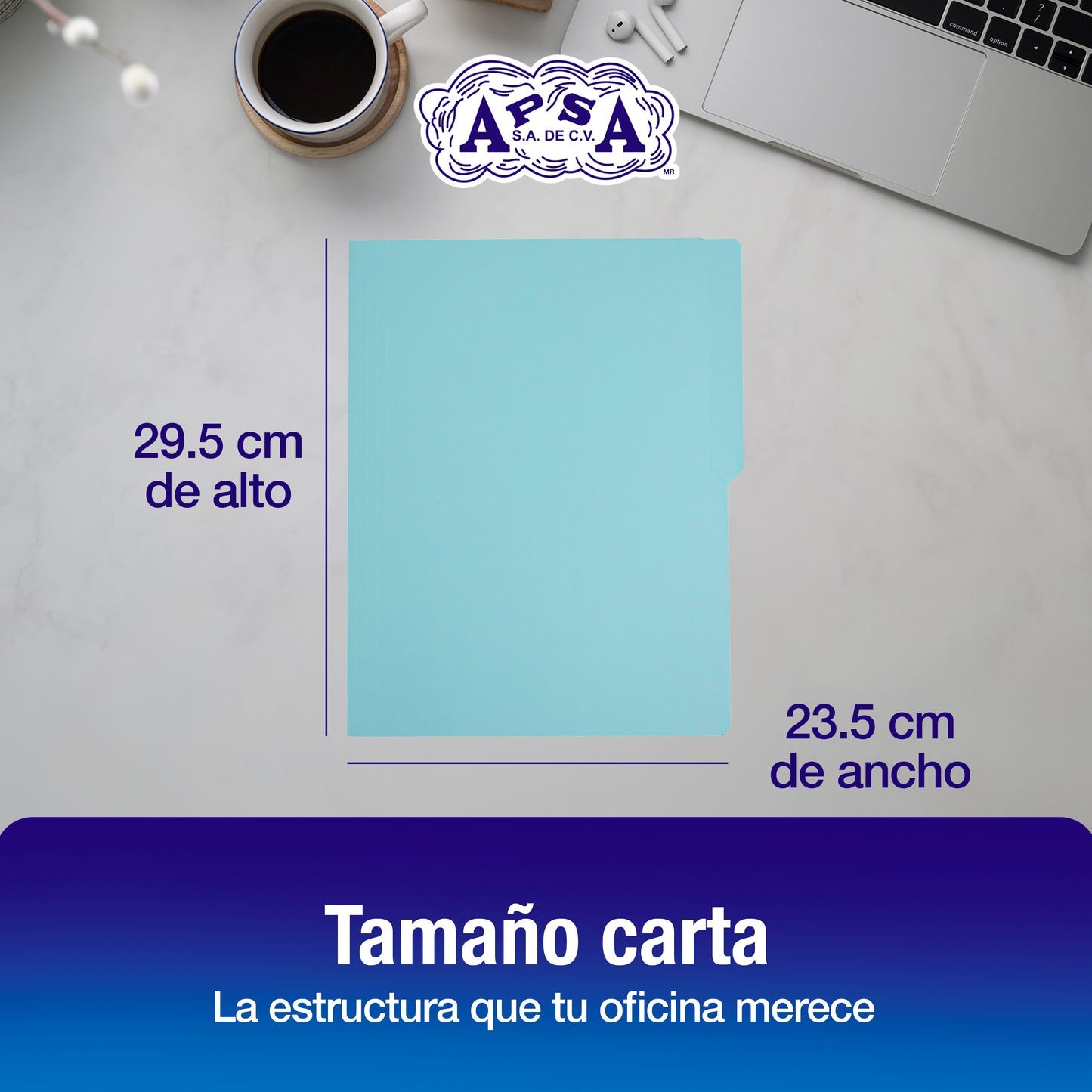 Folder Color Azul Pastel | Tamaño Carta