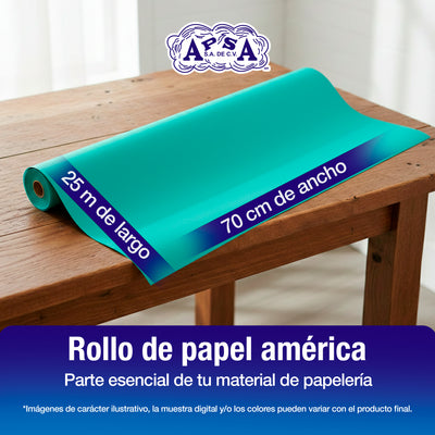 Papel América Turquesa | Rollo 70 cm X 25 m