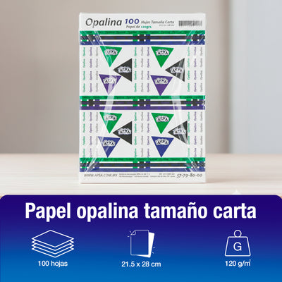 Papel Opalina Blanca | Tamaño Carta 120 g