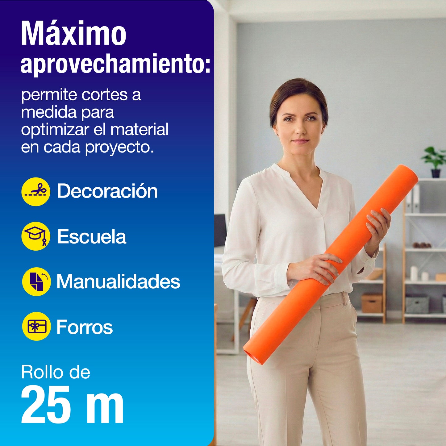Papel América Naranja | Rollo 70 cm X 25 m