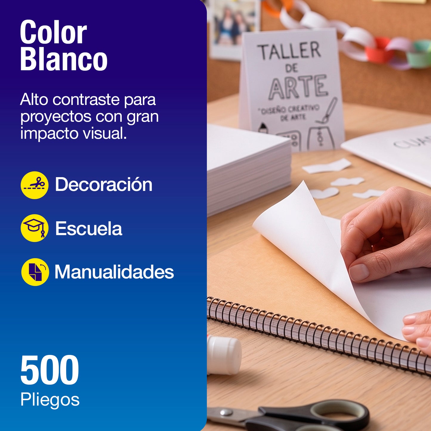 Papel Lustre Blanco 50x70 cm | Caja 500 hojas