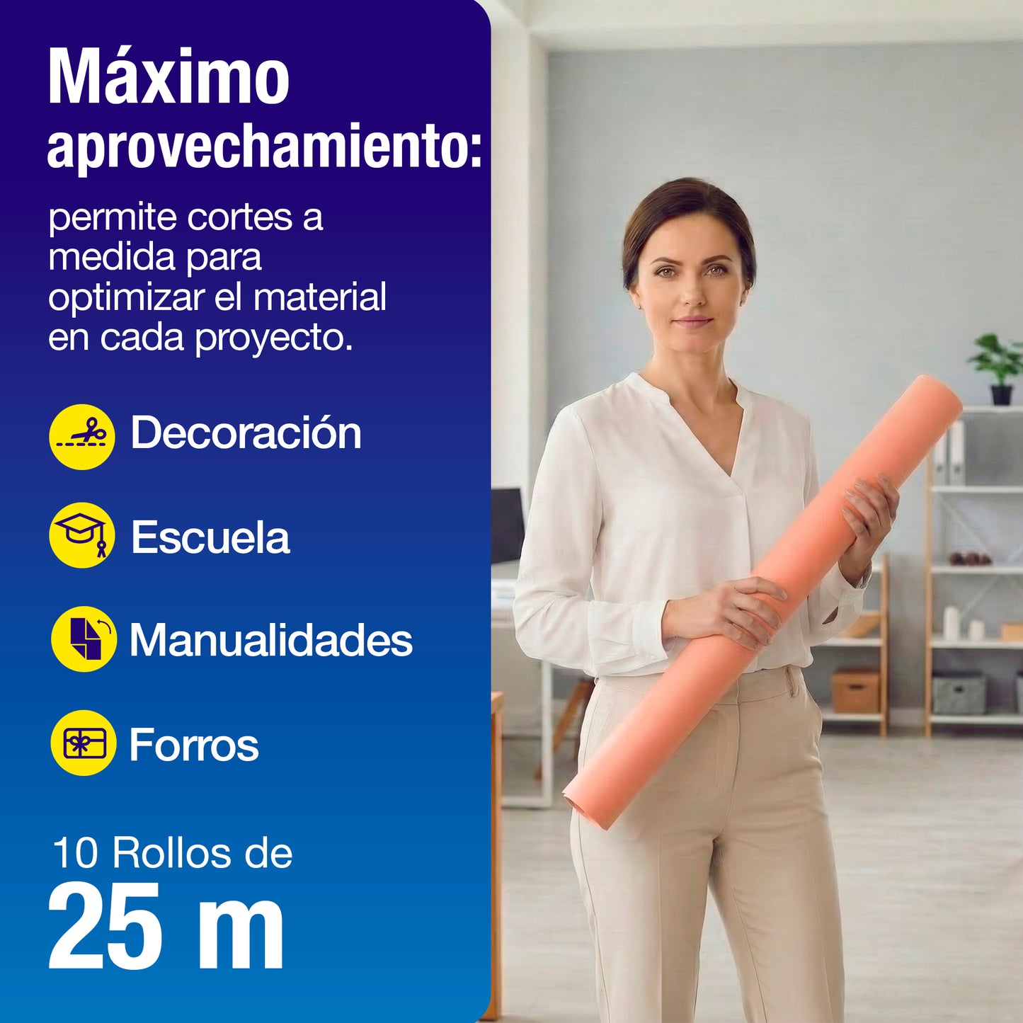 Papel América Salmón | Rollo 70 cm X 25 m