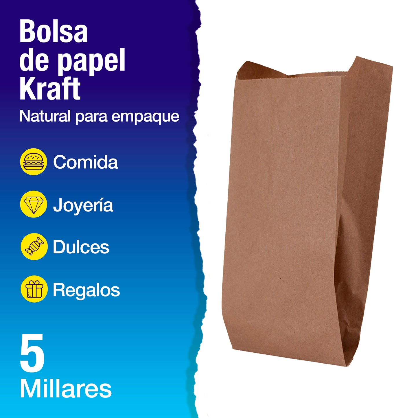 Bolsa Papel Kraft No.3 | 12cm x 6.3cm x 24.5 cm