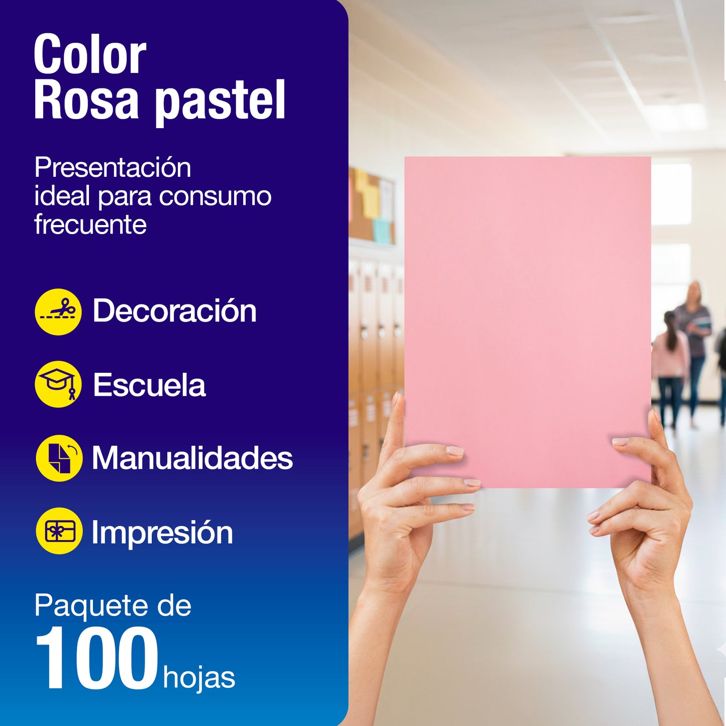 Hojas de Papel Bond Rosa Claro | 75 g Tamaño Carta