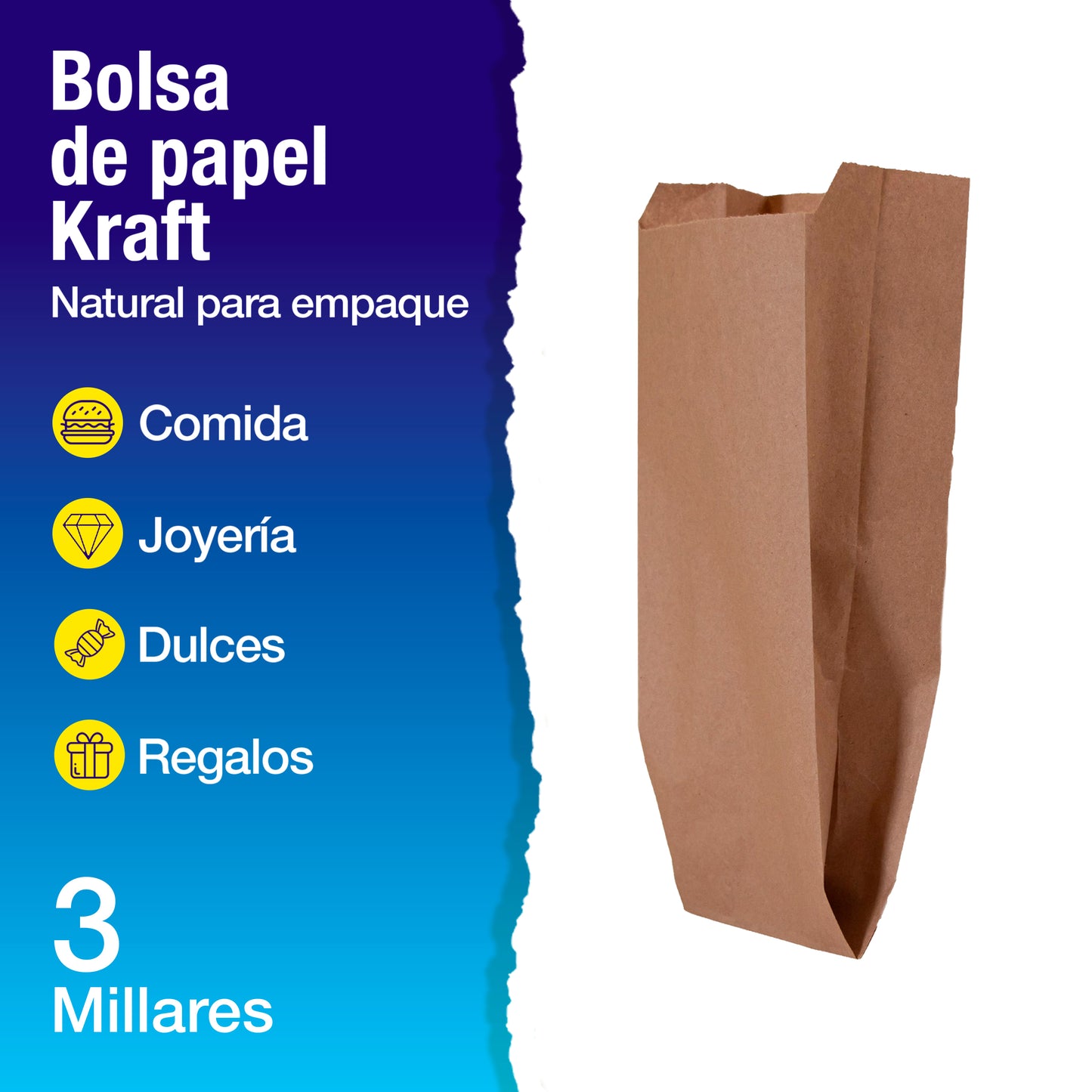 Bolsa Papel Kraft No. 6 | 31 cm x 15.5 cm x 8 cm