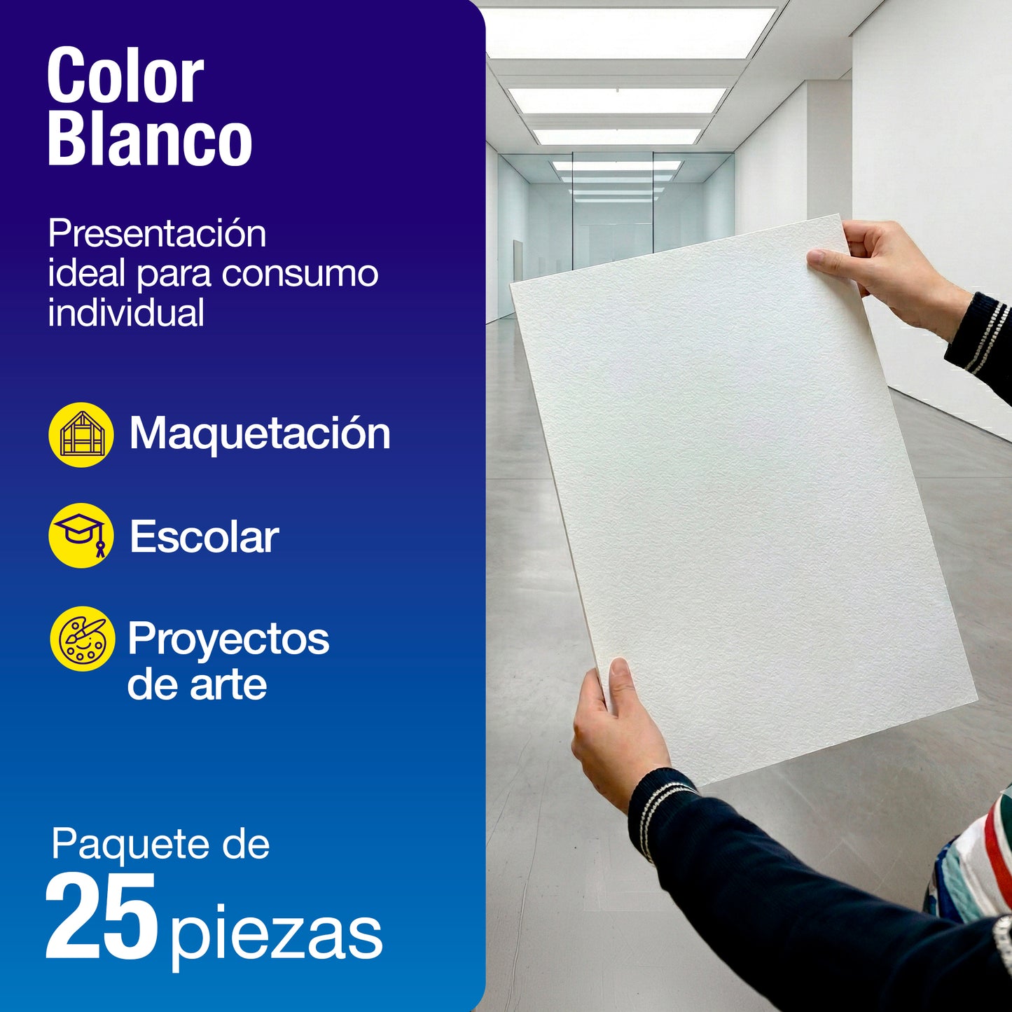 Papel Cascarón Blanco Tamaño 1 Entero | 25 Piezas