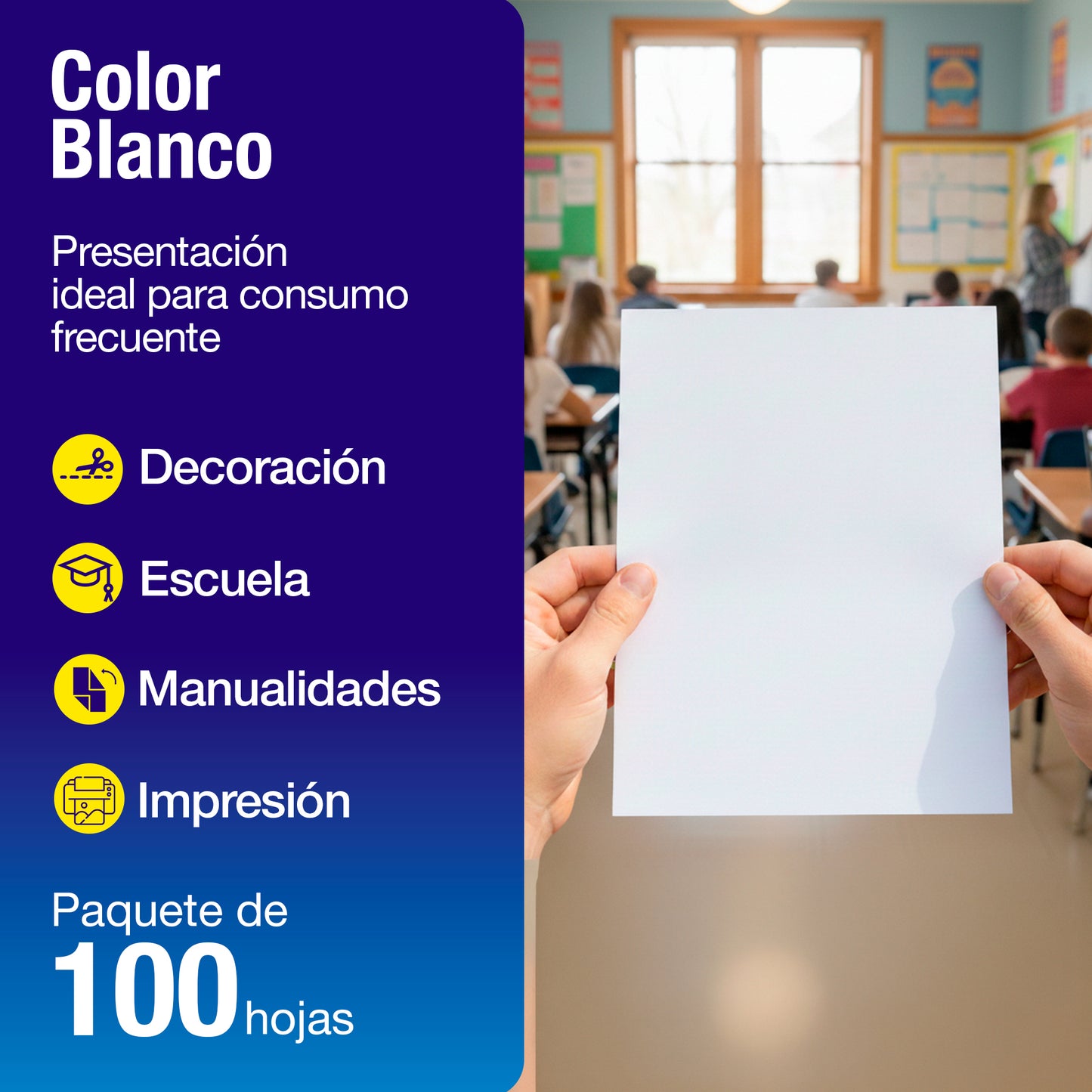 Papel Opalina Blanca | Tamaño Carta 120 g