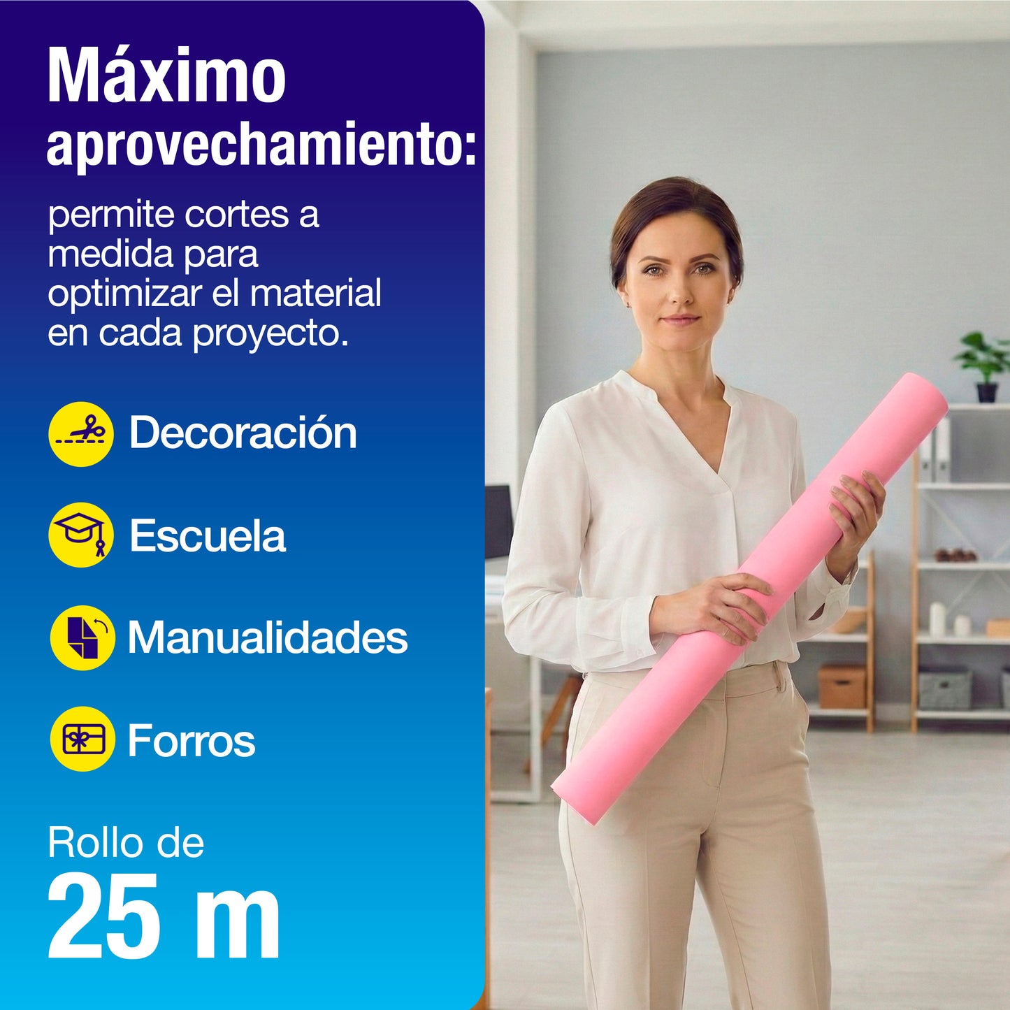 Papel América Rosa Pastel | Rollo 70 cm X 25 m
