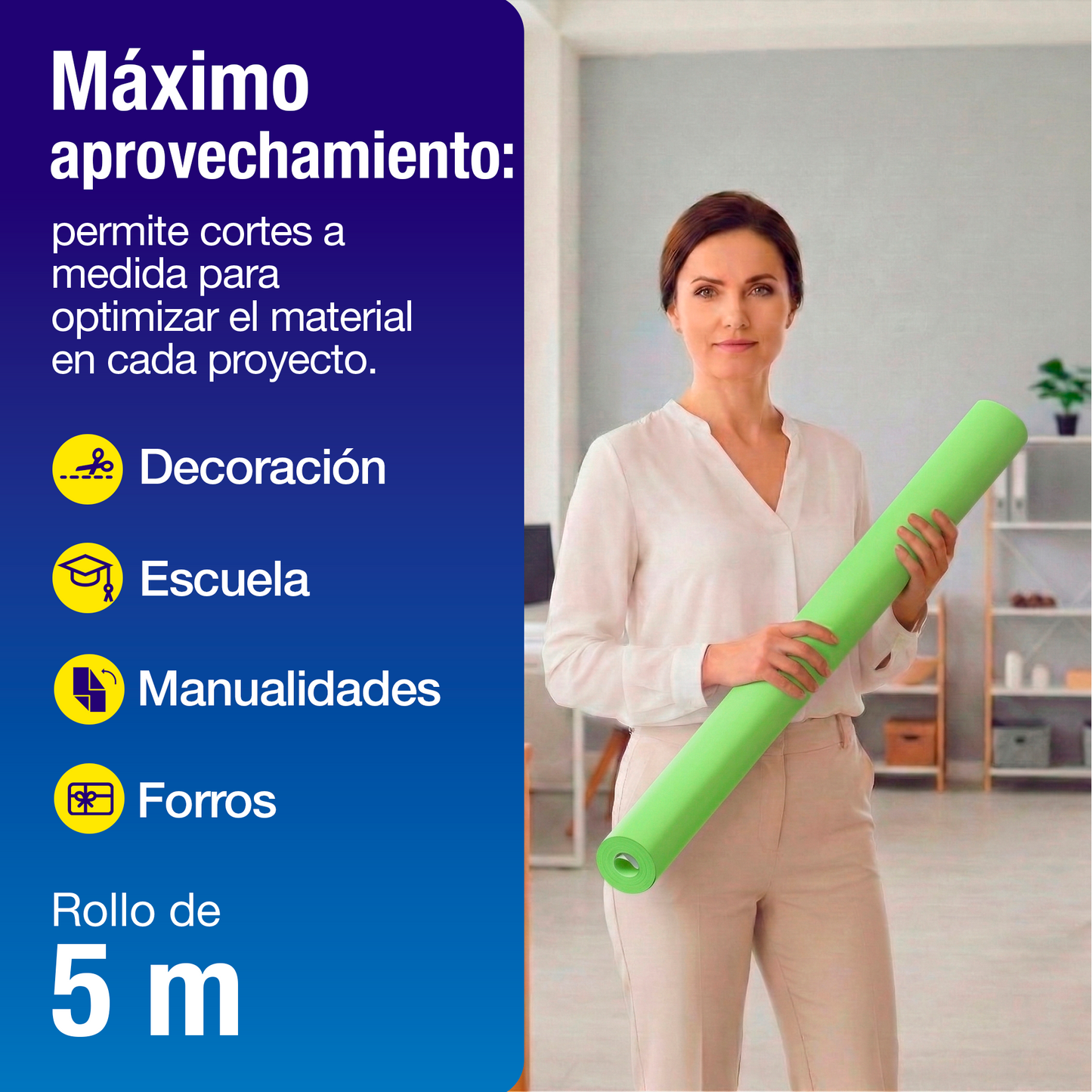Papel América Verde Pastel | Rollo 70 cm X 5 m