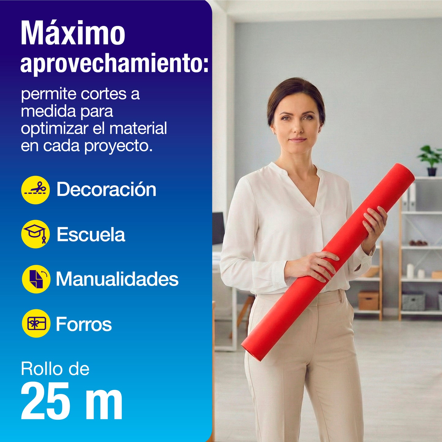 Papel América Rojo | Rollo 70 cm x 25 m