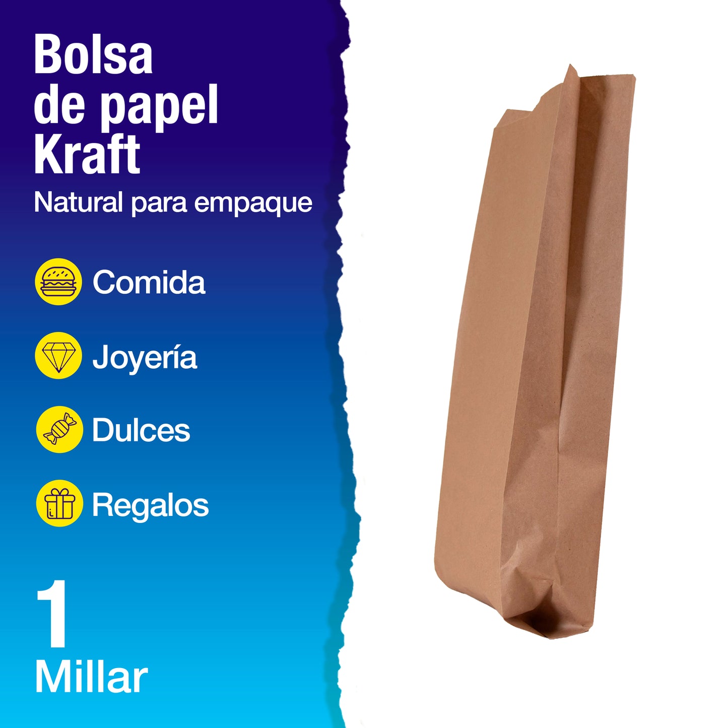Bolsa Papel Kraft No. 16 | 20 cm x 9 cm x 47 cm